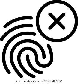 Finger Print Scan On Smartphone With Error Logotype Layout