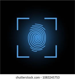 Finger print scan vector icon