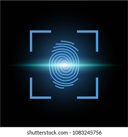 Finger print scan vector icon