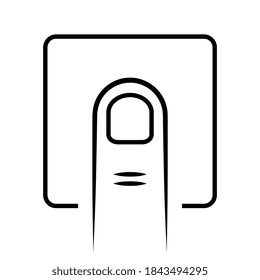 Finger print scan vector icon isolated on white background