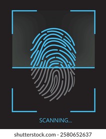 Finger print scan. vector illustration