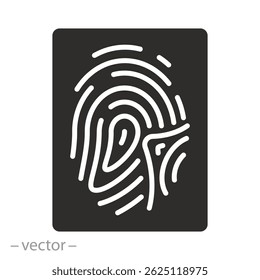 finger print scanner, fingerprint icon, flat vector illustration