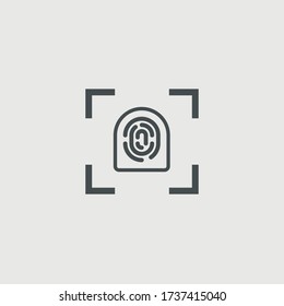 Finger print scanner vector icon illustration sign