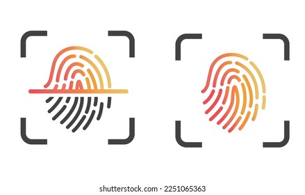 Finger print scanning, icon, vector.