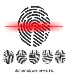 Finger print scanning vector  clipart  id  check  vector icon  