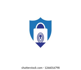 Finger print in secret key logo vector illustration
