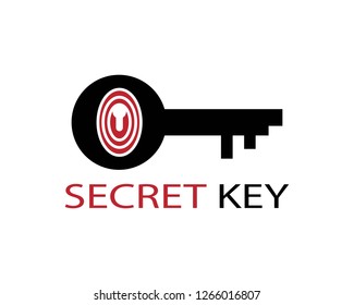 Finger print in secret key logo vector illustration