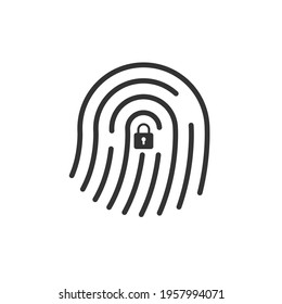 finger print security lock, icon, finger sensor vector