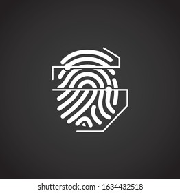 Finger Print security related icon on background for graphic and web design. Creative illustration concept symbol for web or mobile app.