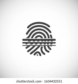 Finger Print security related icon on background for graphic and web design. Creative illustration concept symbol for web or mobile app.