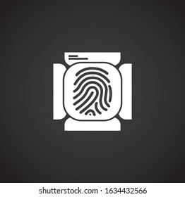 Finger Print security related icon on background for graphic and web design. Creative illustration concept symbol for web or mobile app.