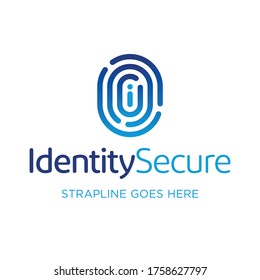 Finger Print Security Shield icon Logo vector Design template