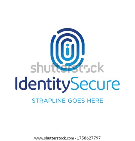 Finger Print Security Shield icon Logo vector Design template