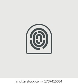 Finger print security vector icon illustration sign