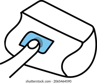 Símbolo de impresión de dedo. Arte de dibujo vectorial.