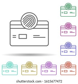 Finger print, technology in multi color style icon. Simple thin line, outline vector of future world icons for ui and ux, website or mobile application