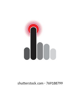 Finger print touch logo design vector