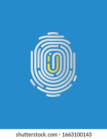 Finger Print U Logo Identity
