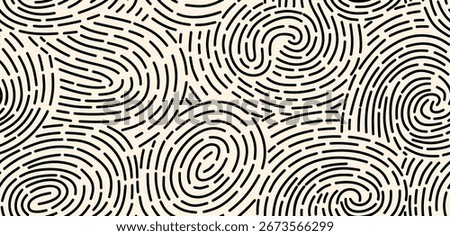Finger print Unique thumbs marks square shape seamless pattern.	
