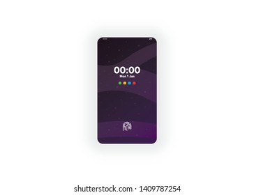 Finger Print Unlock Locked Unlocked Smartphone Phone User Interface User Experience UI Template Vector Illustration
