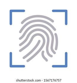 finger print vector  colour line icon 