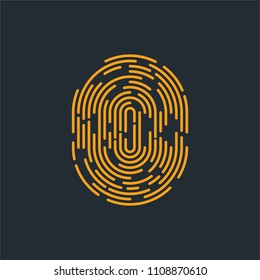 finger print vector drawing
