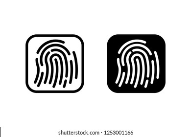 Finger print Vector icon illustration inside square round corner shape