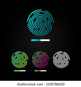 Finger print vector icon illustration on black background