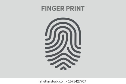 Finger print vector icon illustration isolated on white background