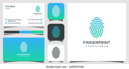 Finger print vector icon illustration. logo design, icon and business card