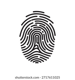 Ilustración del icono del Vector de la impresión del dedo aislado en el fondo blanco
