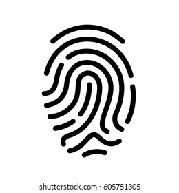 Finger print vector icon illustration isolated on white background - Shutterstock ID 605751305