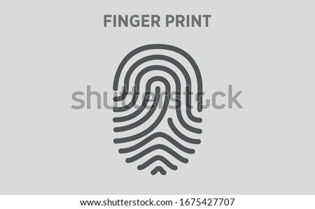 Finger print vector icon illustration isolated on white background