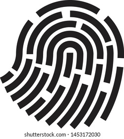 Finger print vector icon, isolated on white background.

