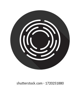 Finger Print Vector Sign. Fingerprint Icon. Scan Icon. Linear Thumbprint Pictogram. Finger Scan Flat Sign Design. Illustration Of Authentication Symbol. EPS 10. Round Icon Symbol 