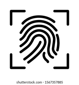 finger print vector thin line icon 