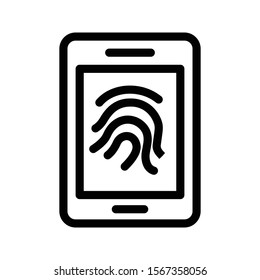 finger print vector thin line icon 