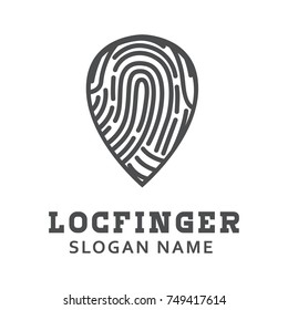 Finger print work business vector logo name design illustration