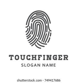 Finger print work business vector logo name design illustration