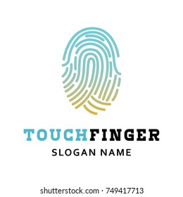 Finger print work business vector logo name design illustration