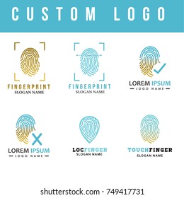 Finger print work business vector logo name design illustration