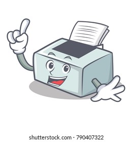 Finger printer mascot cartoon style