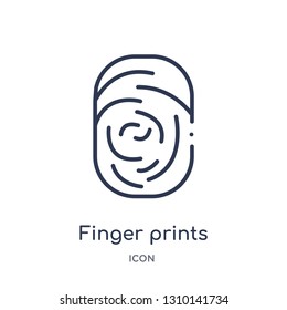 finger prints icon from user interface outline collection. Thin line finger prints icon isolated on white background.