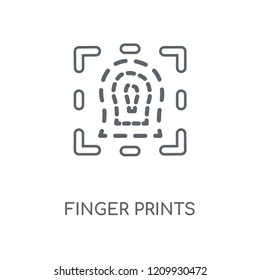 Finger Prints linear icon. Finger Prints concept stroke symbol design. Thin graphic elements vector illustration, outline pattern on a white background, eps 10.