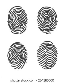 Finger prints set icon vector. Stylized design.