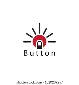 finger push button logo illustration color. Circle icon design vector