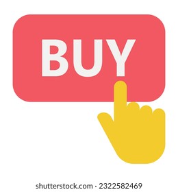 Finger push buy button icon. vector illustration.