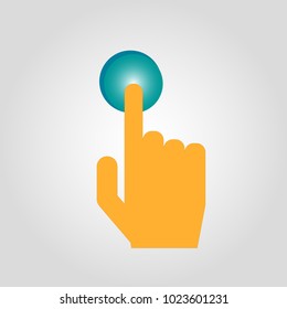  finger push interactive interface isolated flat vector  poster