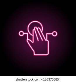 Finger, push, touch neon icon. Simple thin line, outline vector of touch gesture icons for ui and ux, website or mobile application