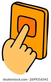 Interruptor de empurrar o dedo simbolizando controle de automação e ativação industrial